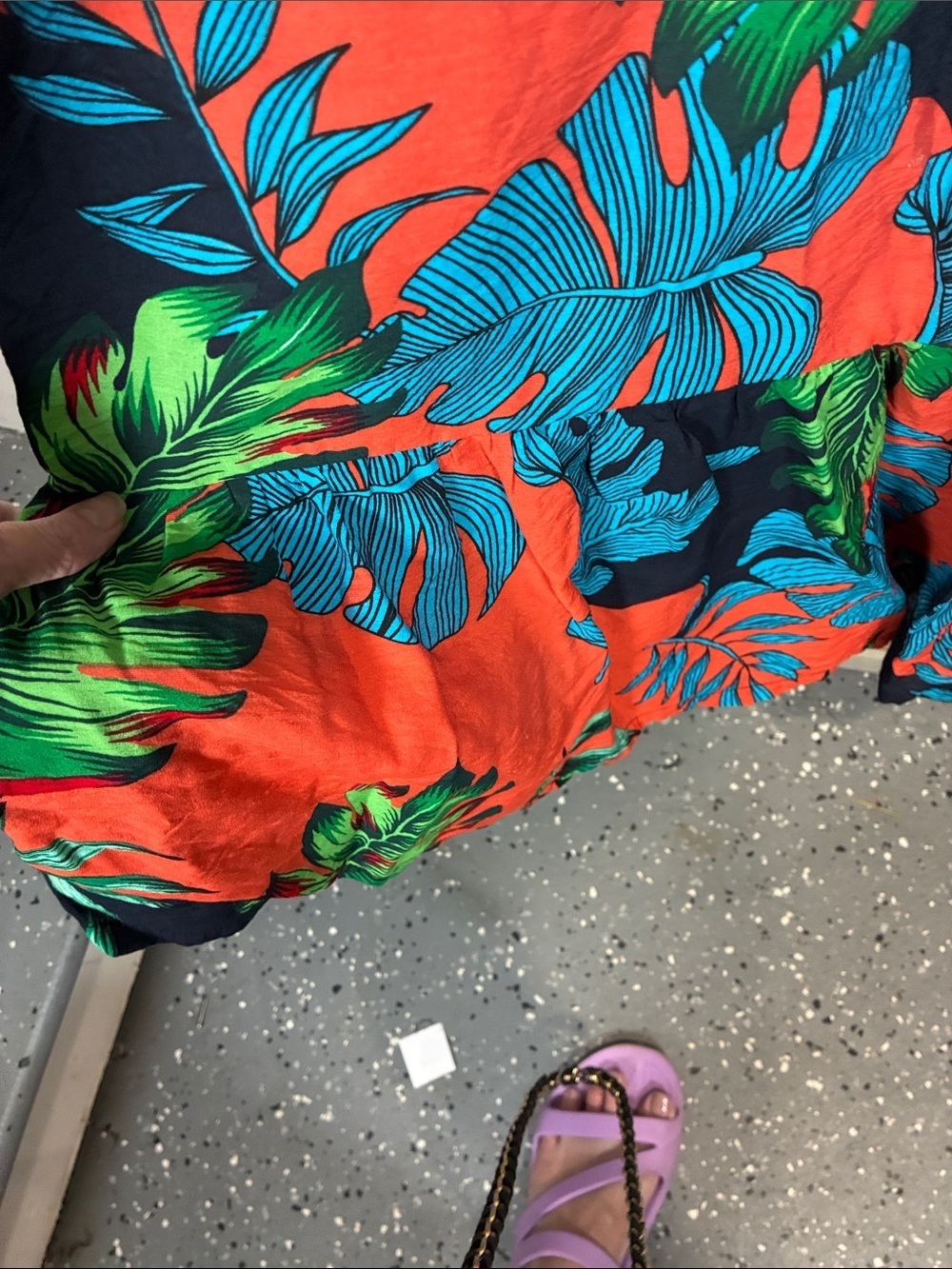 Hippocampe Made in France Tropical Maxi Dress EU 42 Belted Leaf Print - Picture 6 of 11